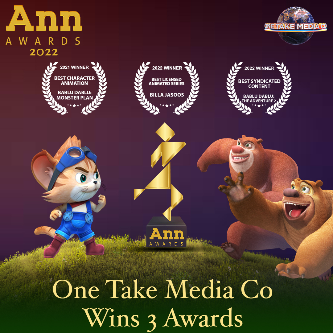 One Take Media wins 3 Awards at the Animation Xpress 'ANN Awards' 2022
